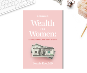 Desktop with Defining Wealth For Women Book