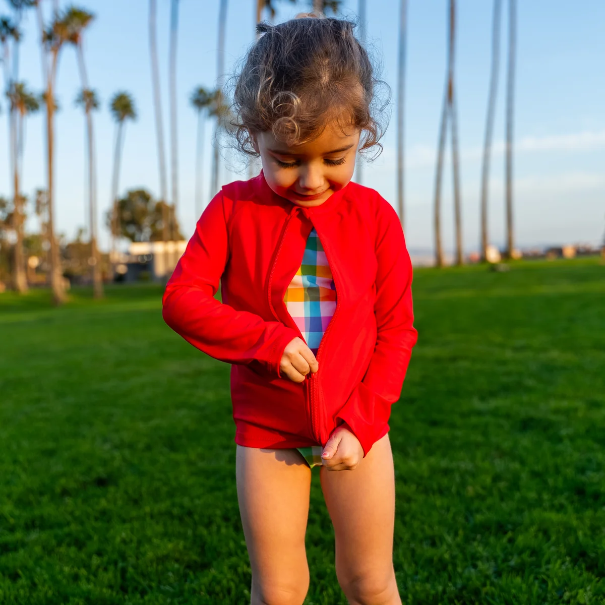 SwimZip Red Top